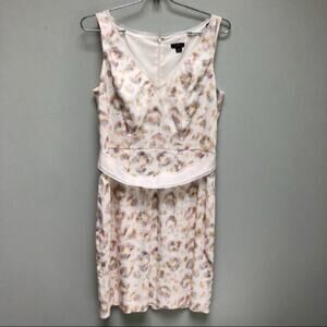 Ann Taylor | Linen Sheath Business V-Neck Dress